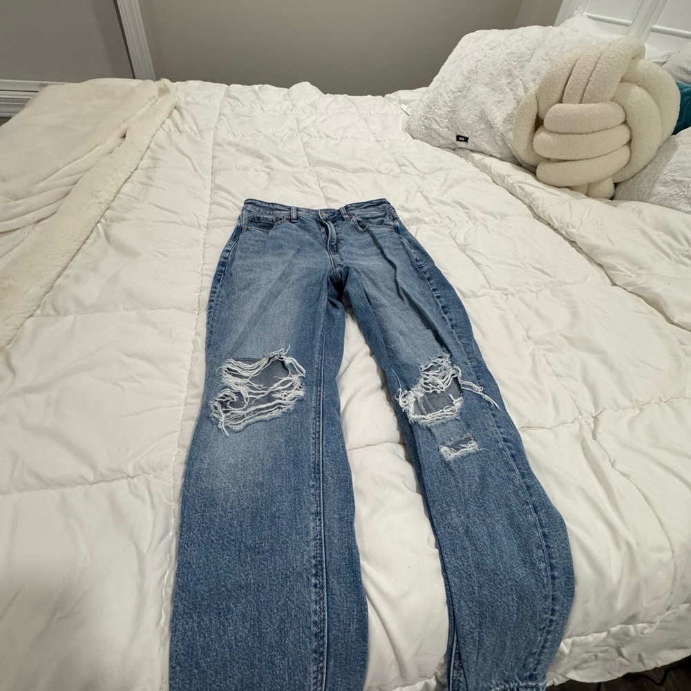 Women's Blue Distressed Jeans